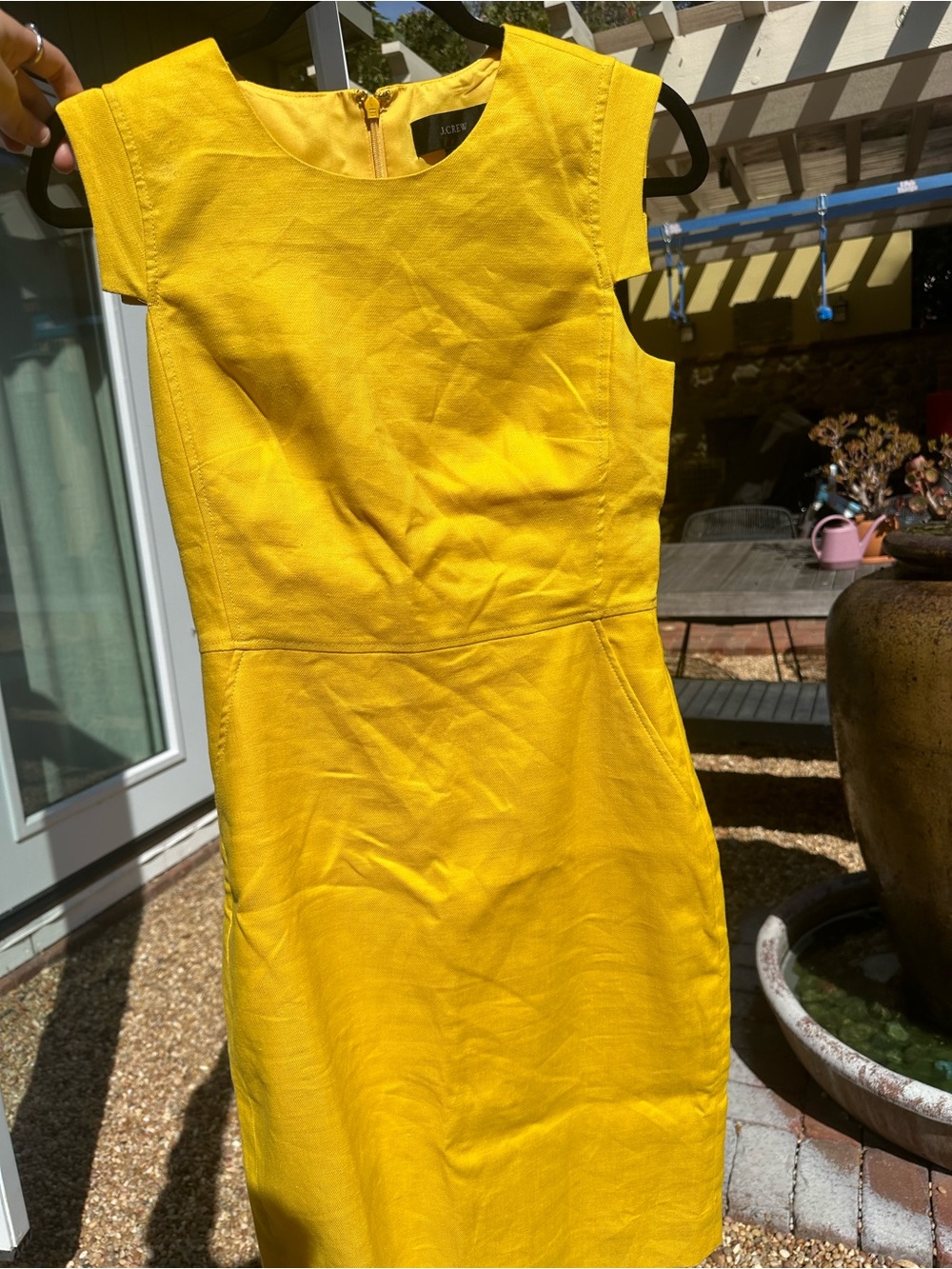 J. Crew Yellow Resume Cap Sleeve Sheath Dress - Picture 3 of 8